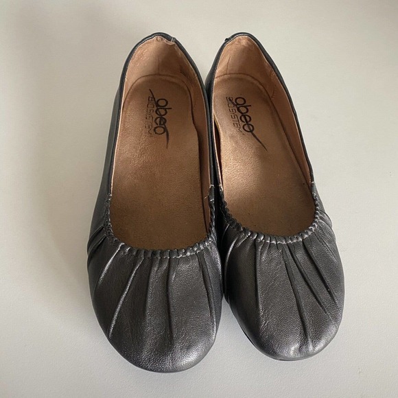 ABEO Taylin Ballet Flat Leather Round toe Neutral Comfort Shoe Pewter 7 N - Picture 3 of 8